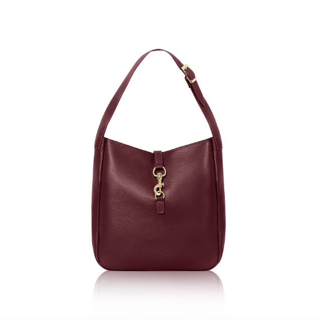 Burgundy Leather Shoulder Bag Alice s Wonders UK