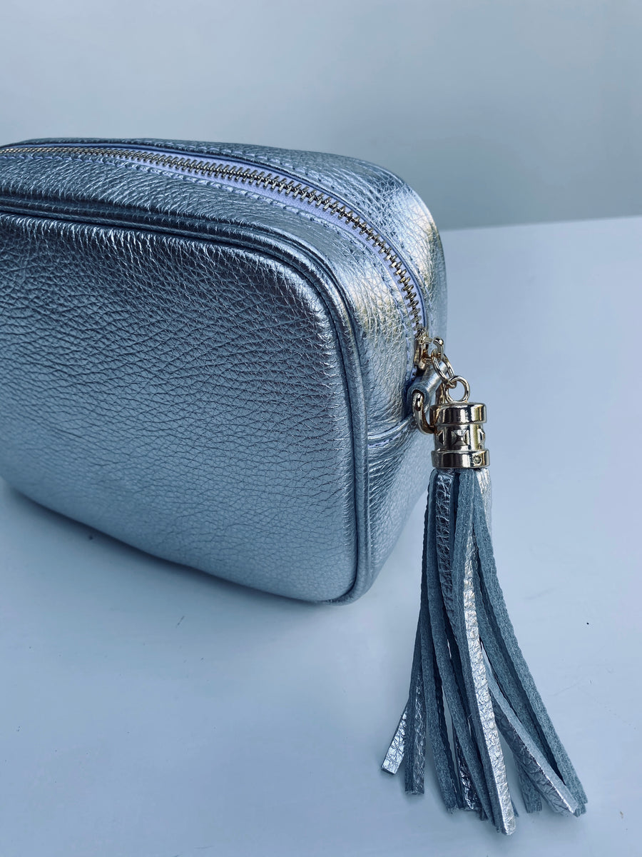 Silver tassel online bag