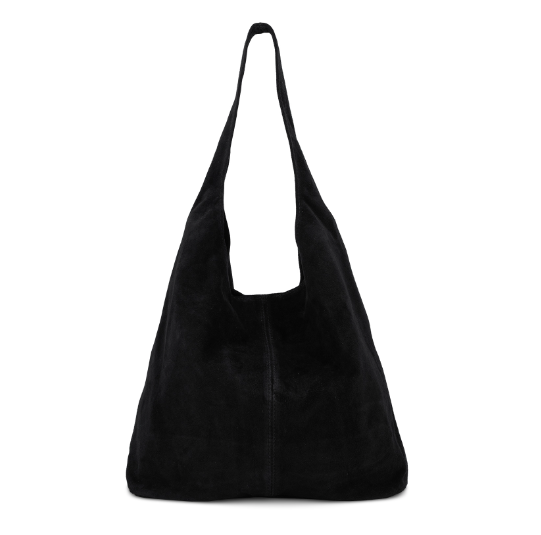 Black Suede Slouchy Tote