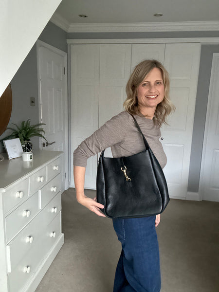 Black Leather womens Shoulder Bag from Alice's Wonders woen by Cathy