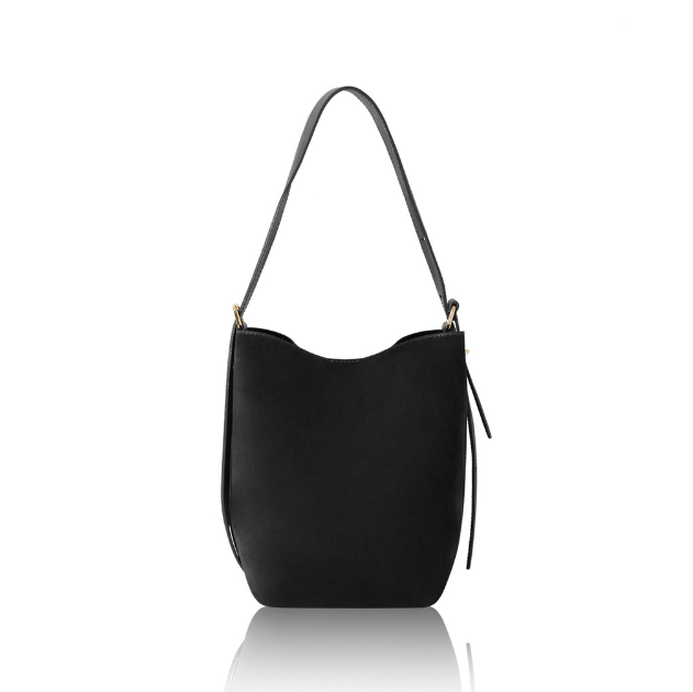 Black Suede Bucket Bag