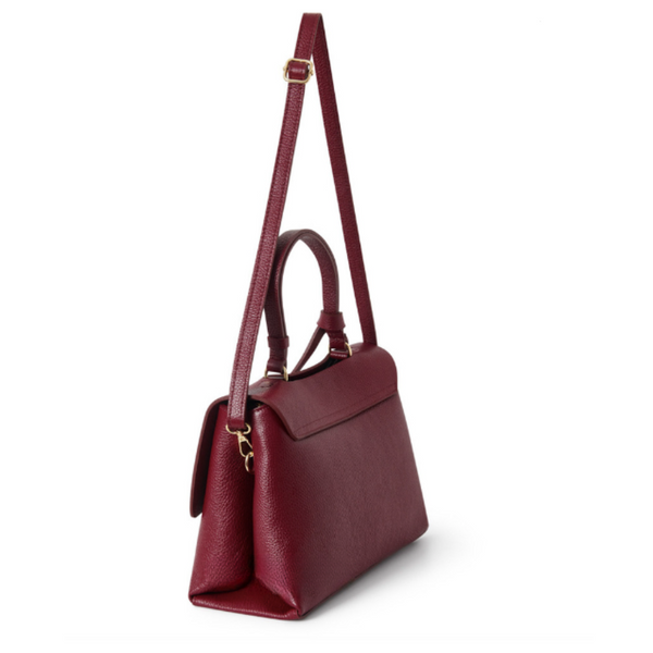 Burgundy Leather Medium Crossbody Tote