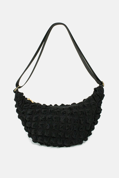 Kind Bag Black Recycled Fabric Crossbody