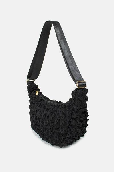 Kind Bag Black Recycled Fabric Crossbody 