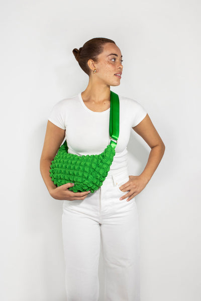 Kind Bag Green Crossbody Bag on model