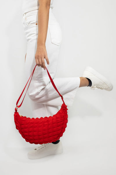 Kind Bag Red Crossbody Bag on model