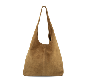 Camel Suede Slouchy Tote