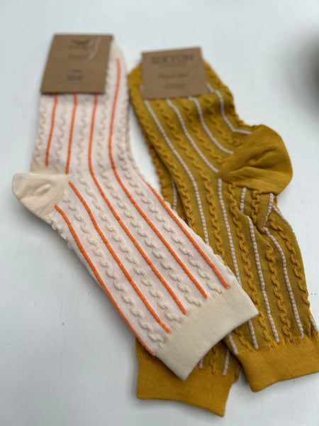 Cream Ruffle Socks - Lyon by Sixton London