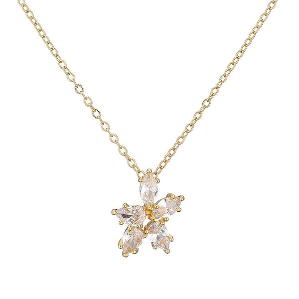 Crystal Petal Necklace (18ct gold plate)