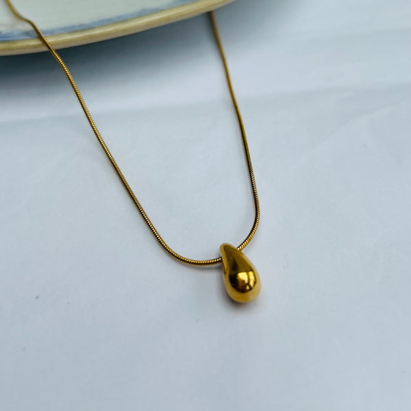 Gold small teardrop waterproof necklace from MisGraceful