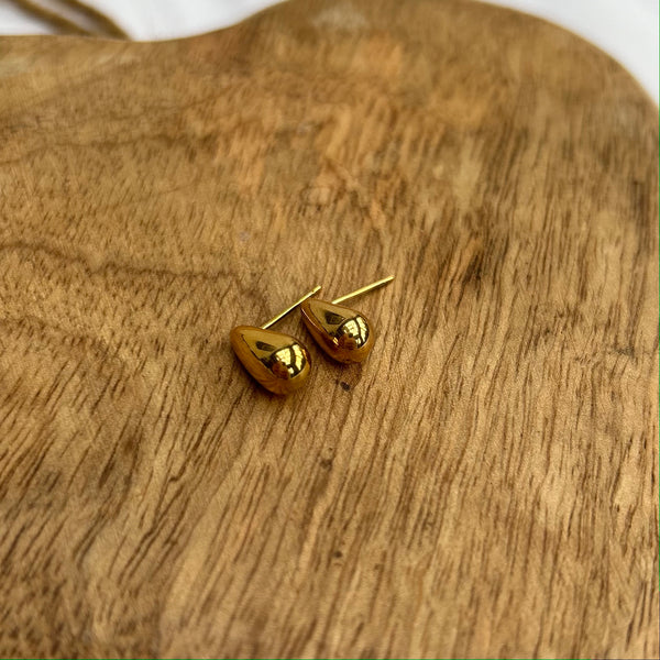 Gold Small teardrop waterproof earrings from MisGraceful