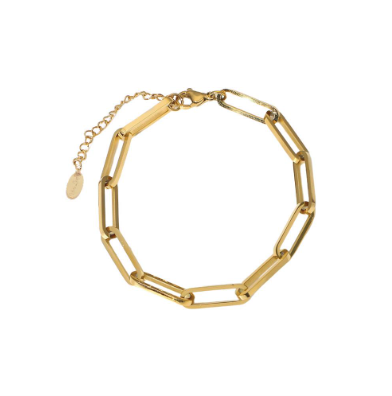 Gold Long Links Bracelet from White Leaf