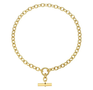 Gold Chunky T-Bar Necklace from Misgraceful