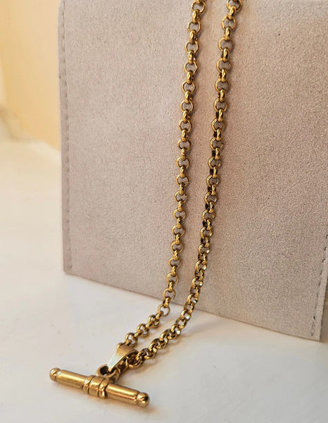 Gold Medium T Bar Necklace - waterproof and tarnish resistant from MisGraceful