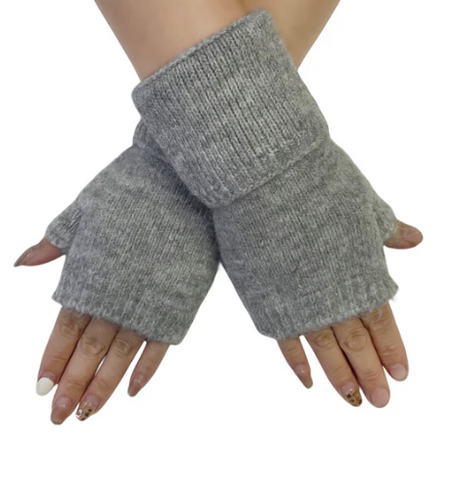 Beige Wool Mix Wristwarmers