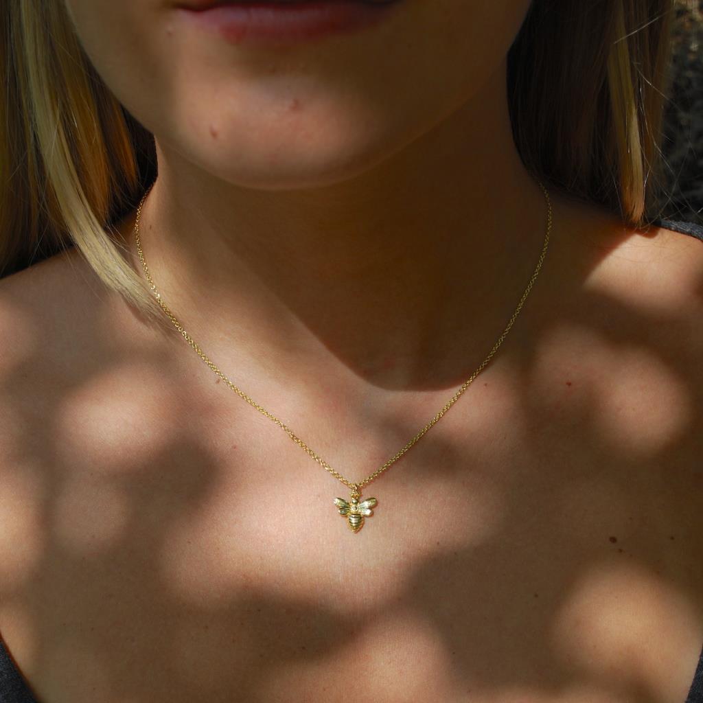 Little Bee Necklace in Satin Gold (20ct gold plate)