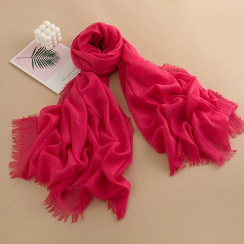 Rose Pink Plain Scarf