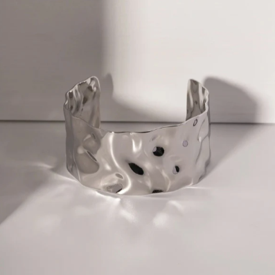 Silver Hammered Cuff Bracelet