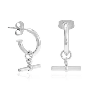 Silver T Bar waterproof earrings from MisGraceful