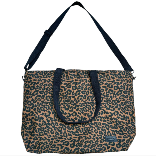 Leopard Print Cotton Large Tote