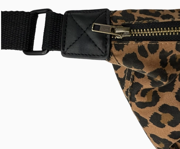 Leopard Print Sling Recycled Cotton Bag - Large