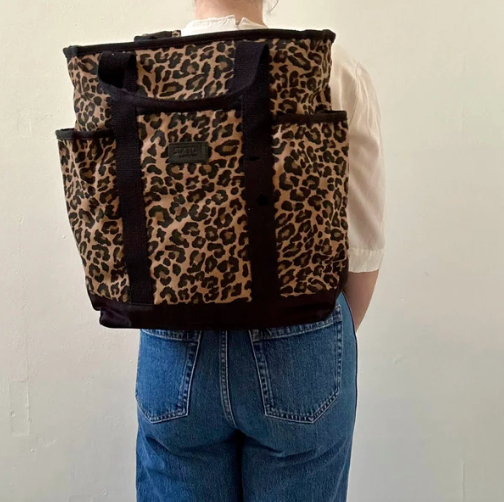 Leopard Print Cotton Backpack