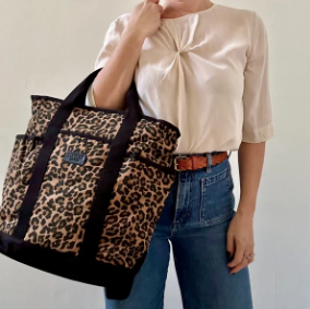 Leopard Print Cotton Backpack