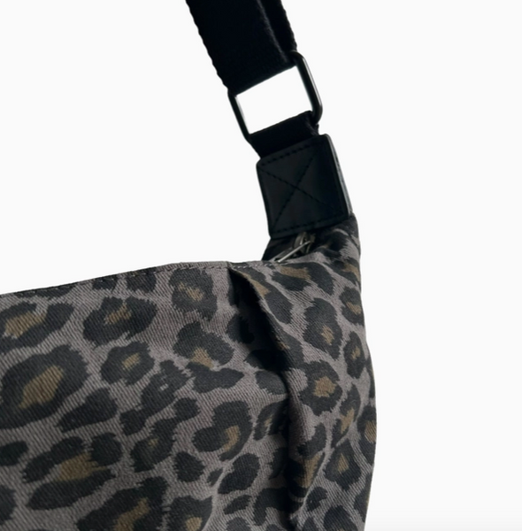 Grey Leopard Print Cotton Sling Bag - Regular from Sixton London