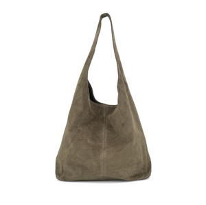 Taupe Suede Slouchy Tote