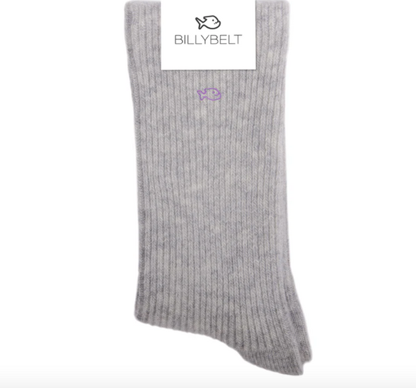 Pale Grey Wool with Angora Socks - Billy Belt