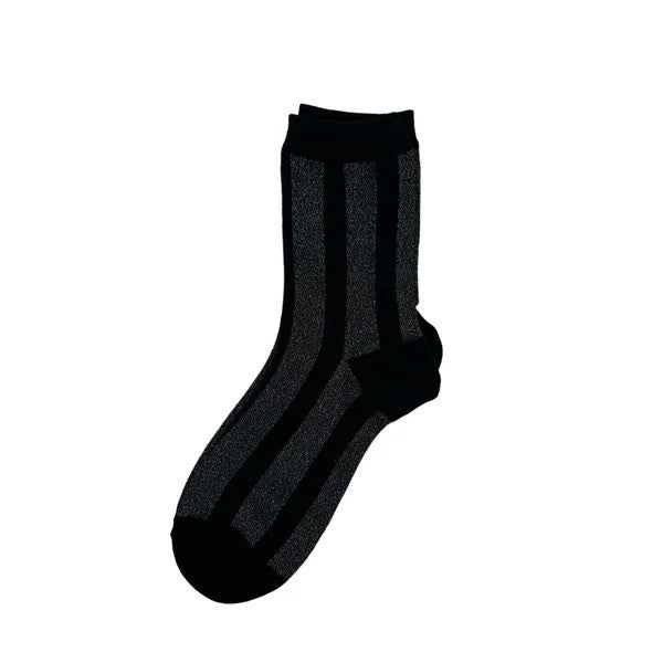 Black Glitter Stripe Socks - Berlin by Sixton London