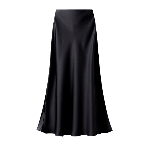 Black Satin Slip Midi Skirt from Last True Angel