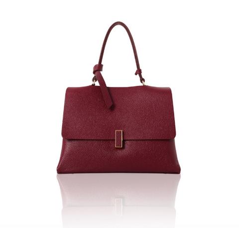 Burgundy Leather Medium Crossbody Tote