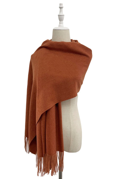 Chestnut Plain Wool Scarf