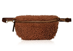 Chocolate Brown Shearling Waist Bag