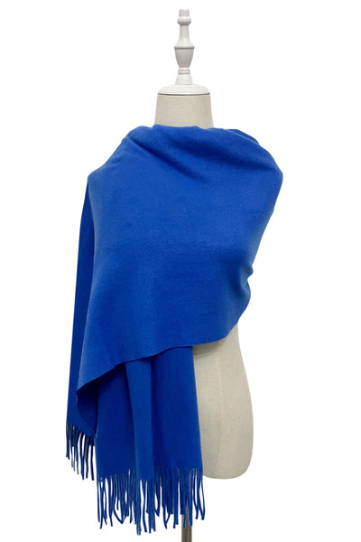 Cobalt Blue Plain Wool Scarf