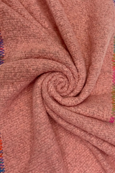 Dusky Pink Stitch Blanket Scarf