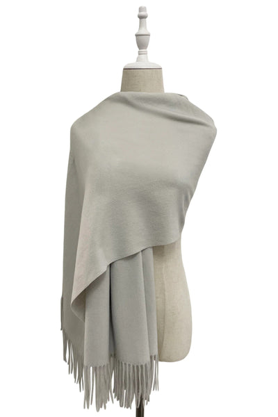 Mid Grey Plain Wool Scarf