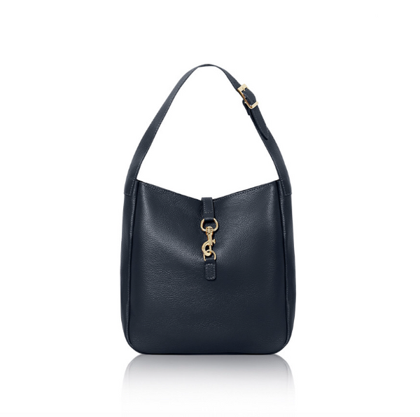 Navy Leather women's Shoulder Bag from Alice's Wonders