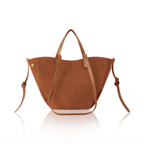 Tan Suede Shoulder Tote