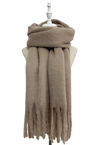 Pale Taupe Soft Blanket Scarf