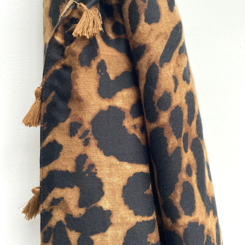Impressions Beautiful Ambition Leopard Scarf in Camel