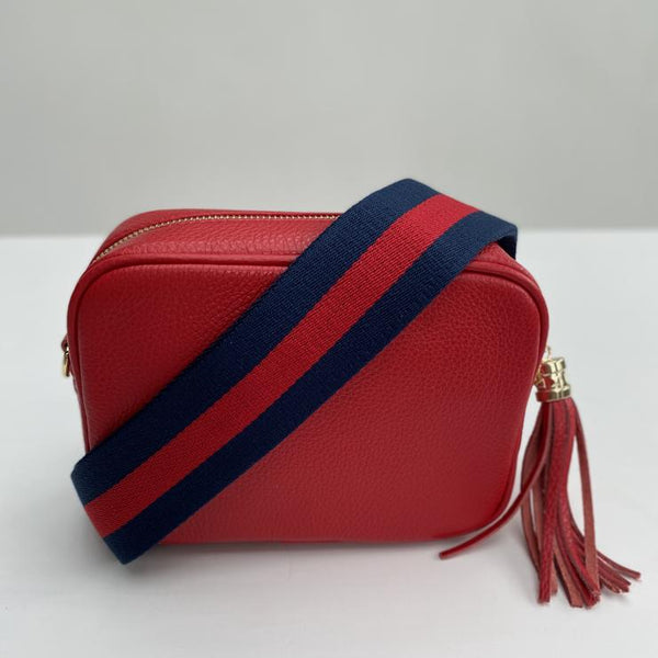Navy/Red/Silver Purse Strap
